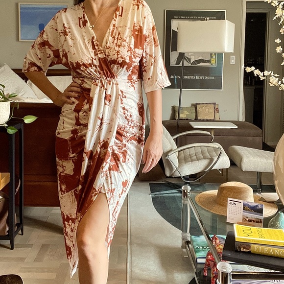 Rust and White Cowhide Summer Dress - Picture 2 of 4